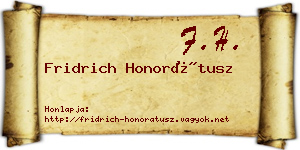 Fridrich Honorátusz névjegykártya